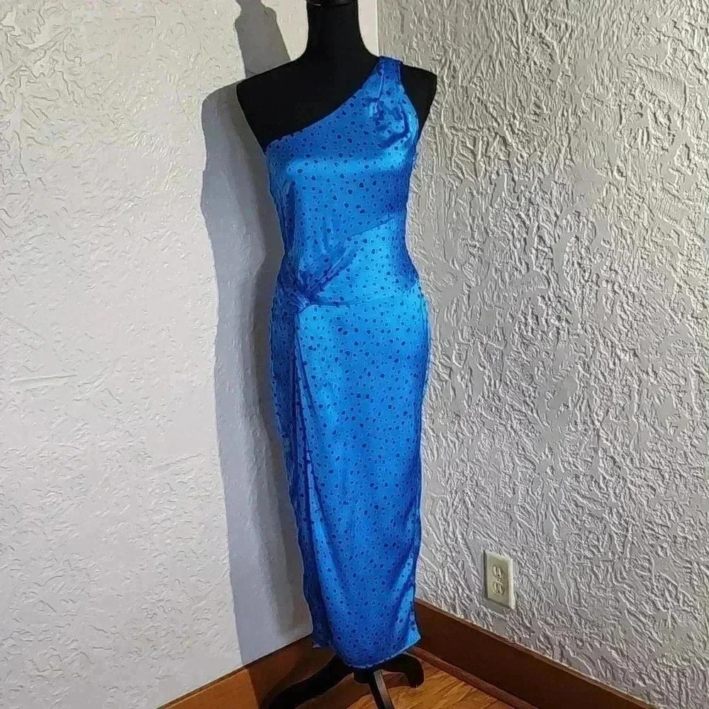 One shoulder COBALT SIZE small Cocktail dress by Heartloom